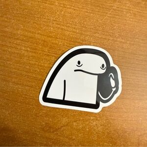 Quirky Black and White Cartoon Sticker for Small‎ Pets